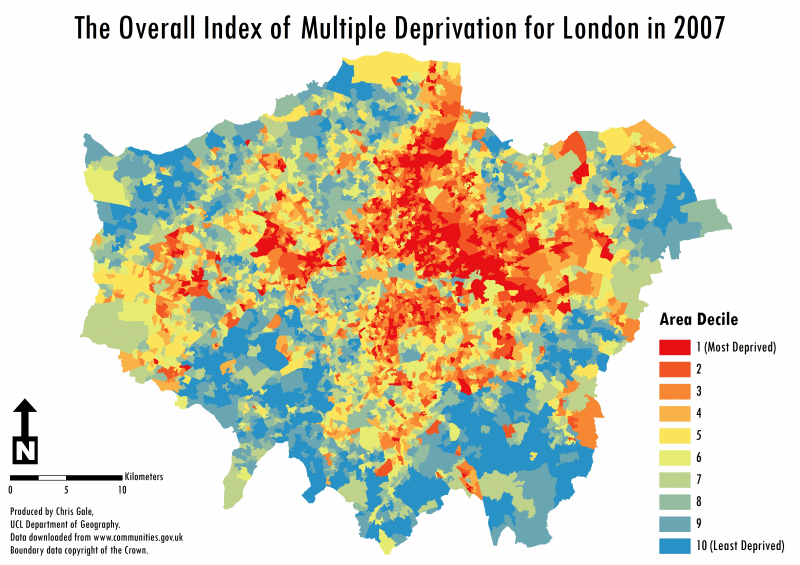 IMD London Overall Change 2007 to 2010 (Normal)